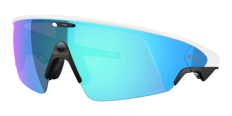 Oakley Sonnenbrille Meta Vanguard 800106 (Glasfarbe: Prizm Sapphire) weiss - 1 Brille mit Hartschalenetui